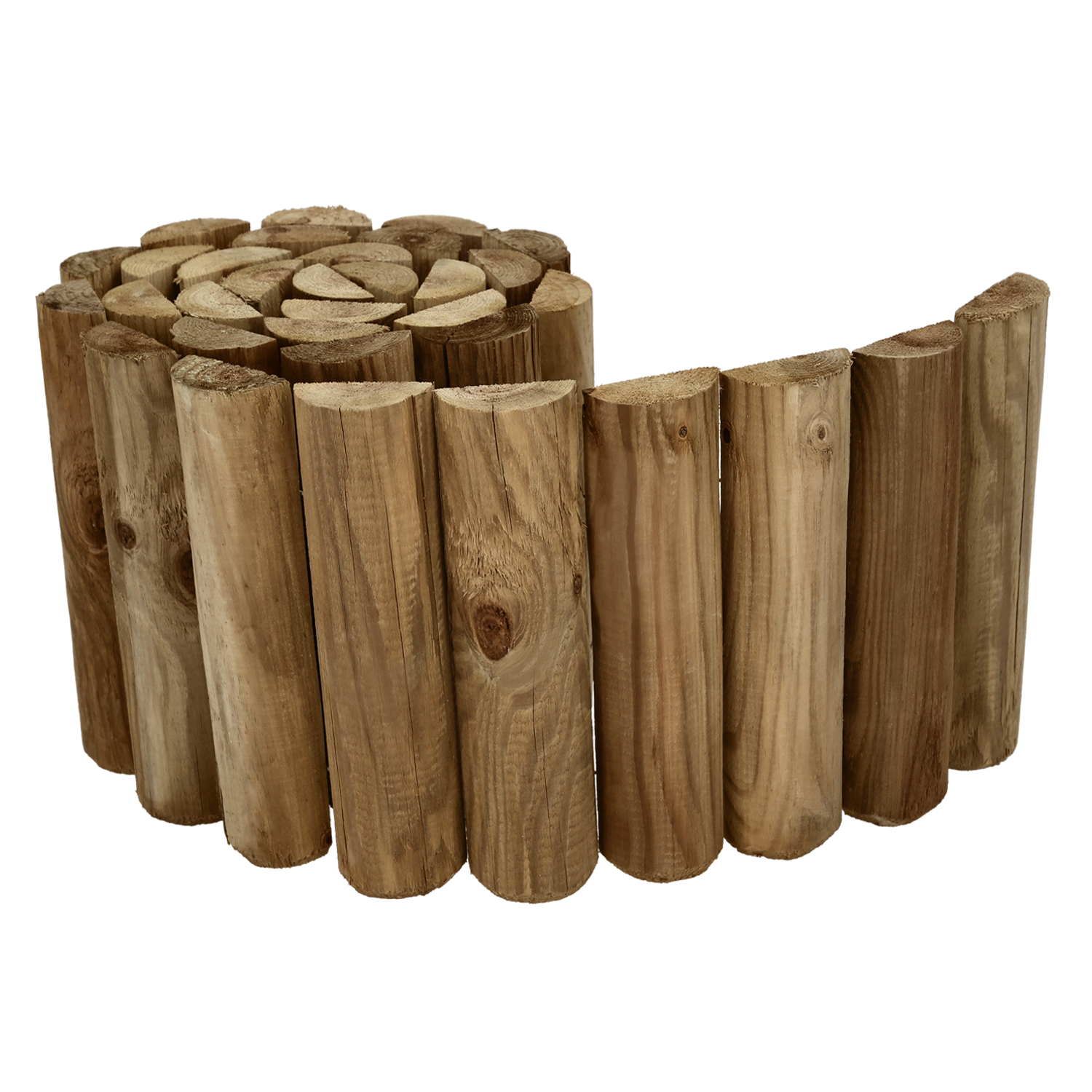 Bordura madera 6x30 (Alt.) cm. Longitud 2,5 metros. Bordo madera Flexible, Rollborder madera. Madera