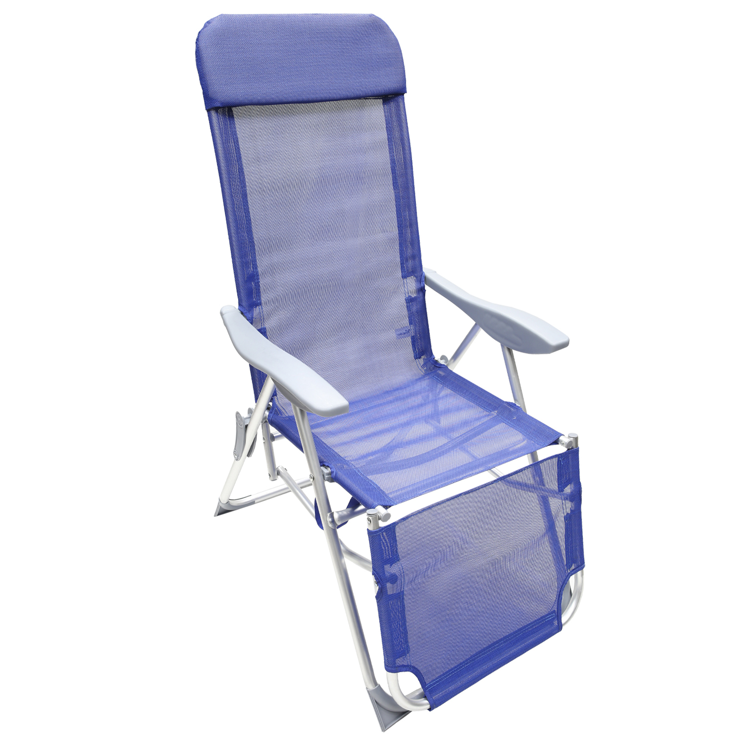 Silla Playa Estructura Aluminio, Reclinable 5 Posiciones Con Reposapies, Silla Multiposición, Silla 