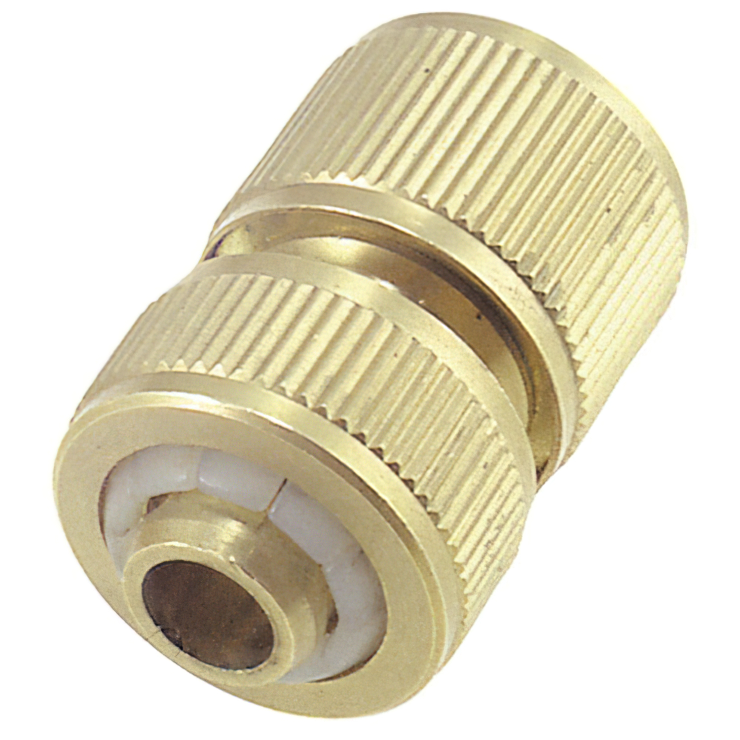 Conector Manguera Laton 3/4 Con Stop