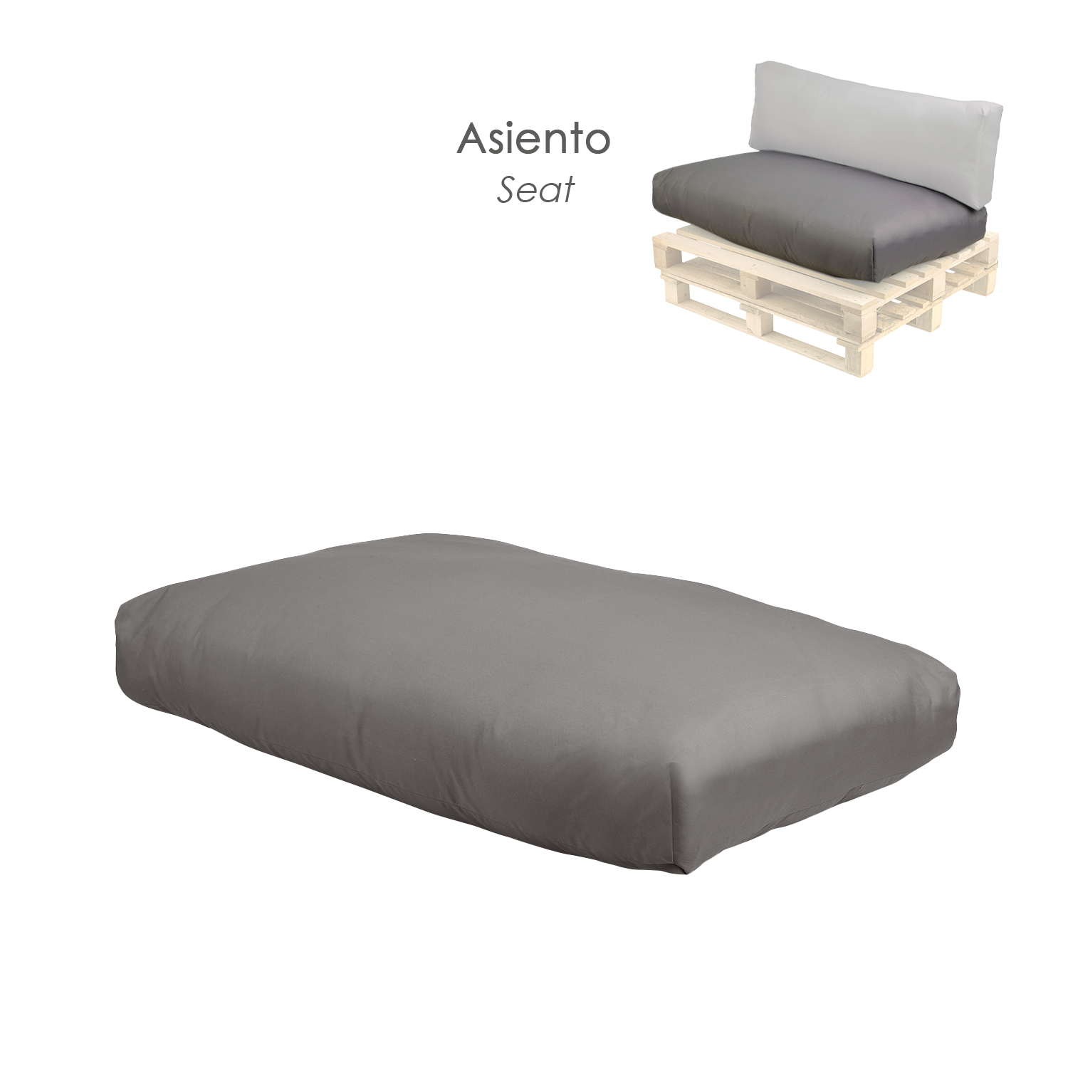 Cojin Para Pale Asiento Color Beige Claro 120x85x20 cm.