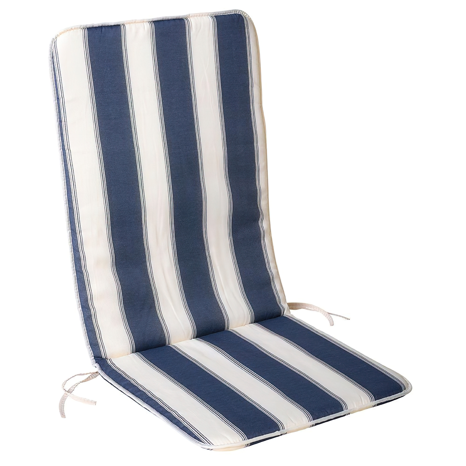 Cojin Azul / Blanco Silla Reclinable 110x48x2,5 cm.