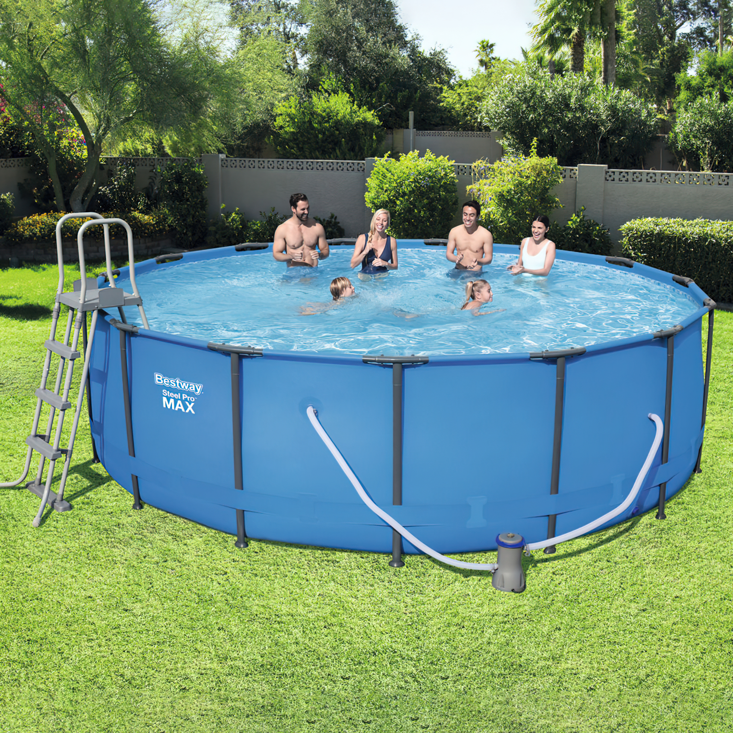 Piscina Redonda Con Depuradora Estructura Metalica Ø457x122 cm.