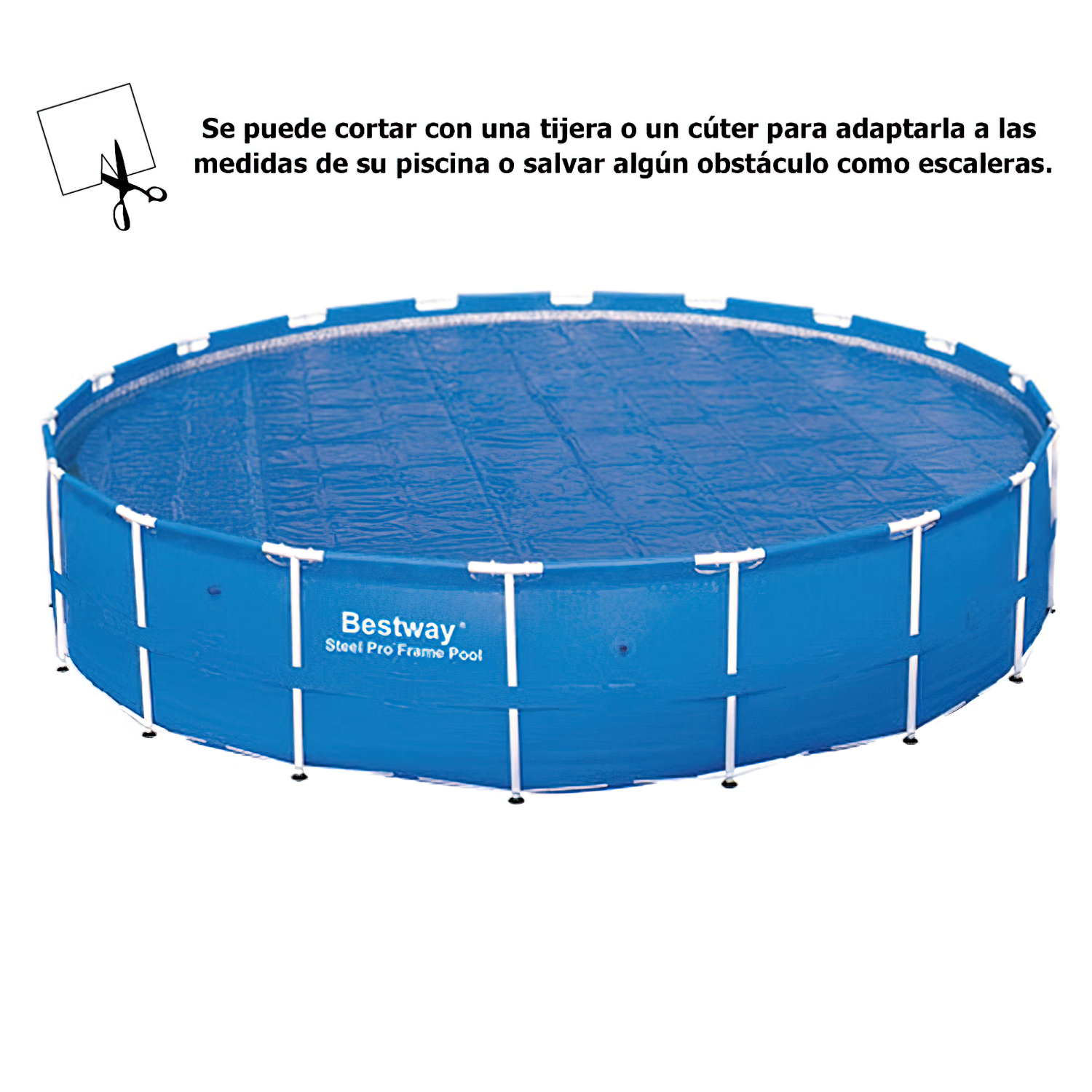 Cobertor Solar Para Piscinas Estructura Metálica Ø 549 cm.