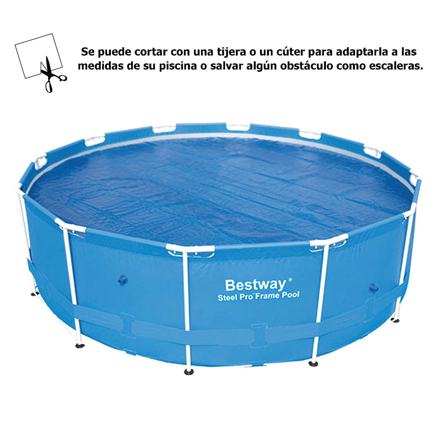 Cobertor Solar Para Piscinas Estructura Metálica Ø 366 cm.