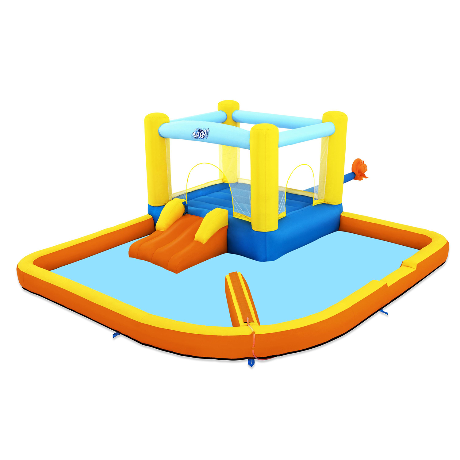 Parque Acuatico Con Cama Elastica Hinchable 365x340x152 cm. Inflador Electrico Incluido.