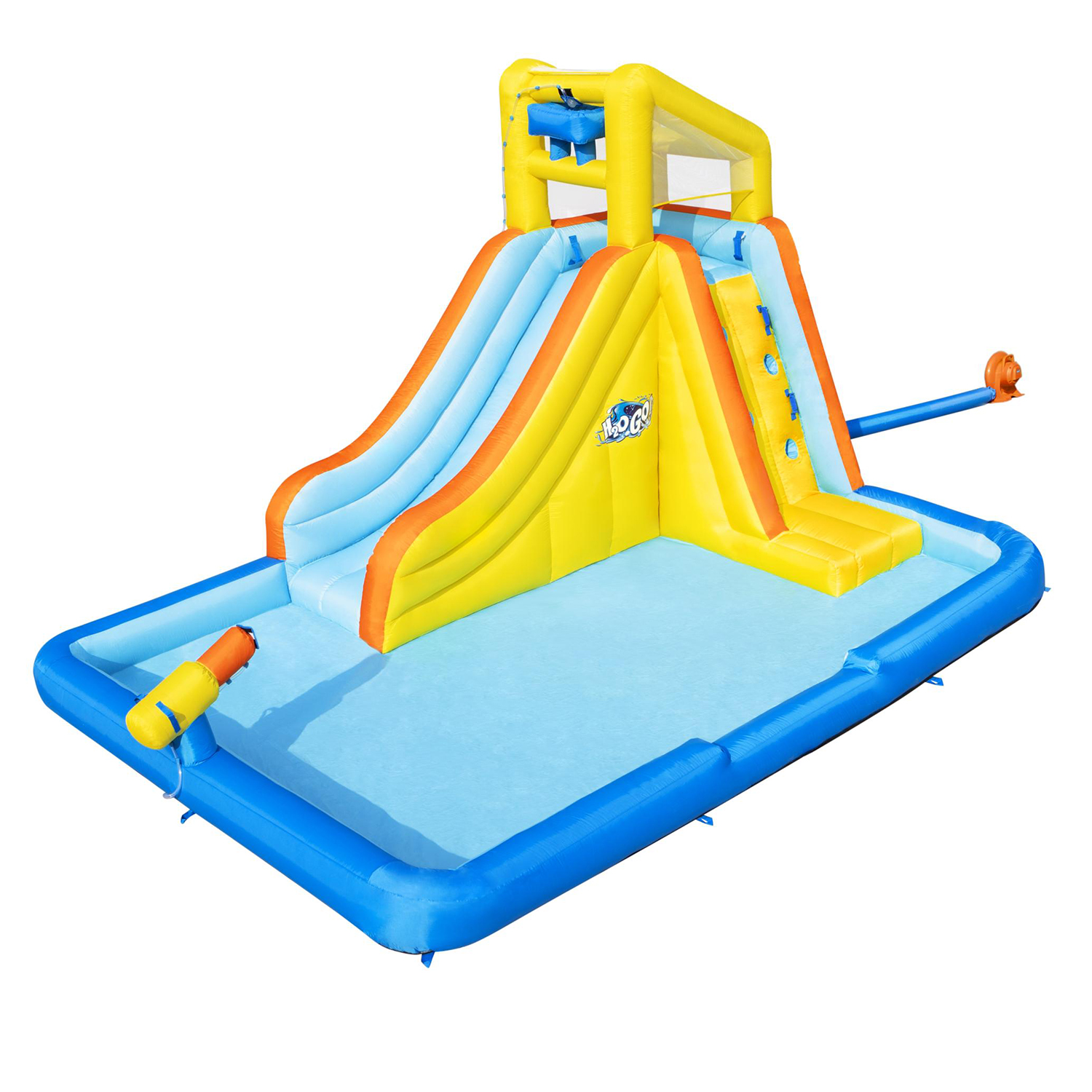 Parque Acuatico Inflable Con Doble Tobogan 448x311x266 cm. Inflador Electrico Incluido.