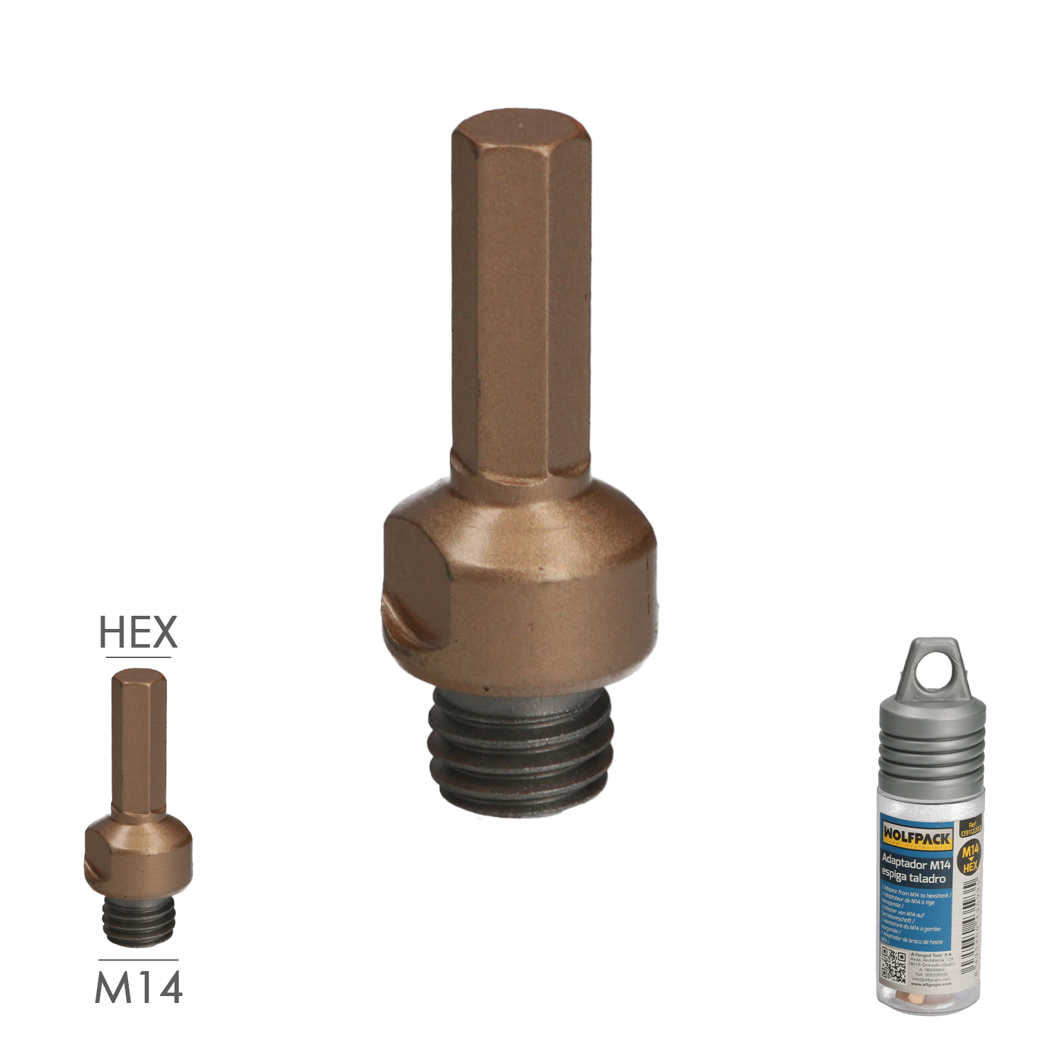 Adaptador M14 A Espiga Taladro, Adaptador Amoladora A Taladro