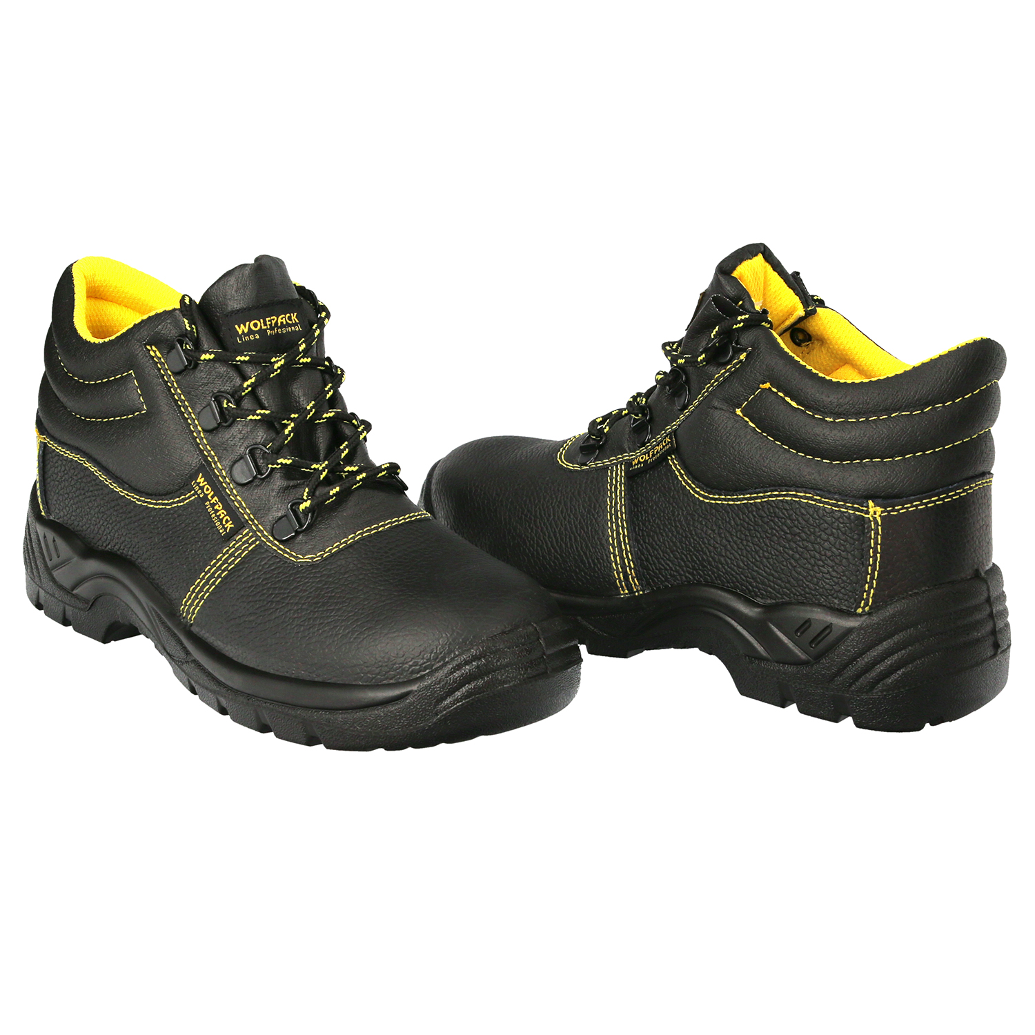 Botas Seguridad S3 Piel Negra Wolfpack  Nº 37 Vestuario Laboral,calzado Seguridad, Botas Trabajo. (P