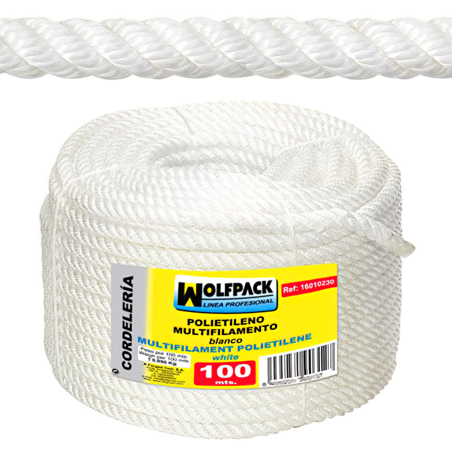 Cuerda Polipropileno Multifilamento (Rollo 100 m.)    8 mm.