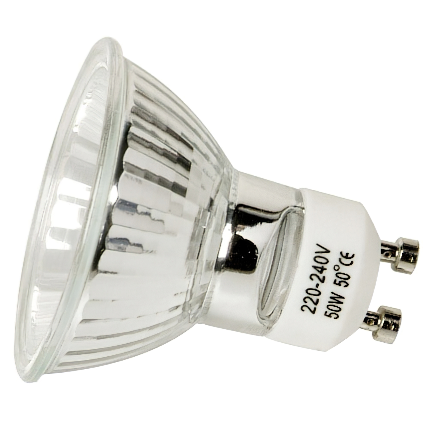 Bombilla Dicroica GU-10 50 W. 230 V. 480 Lúmenes. Luz cálida (2700°K).