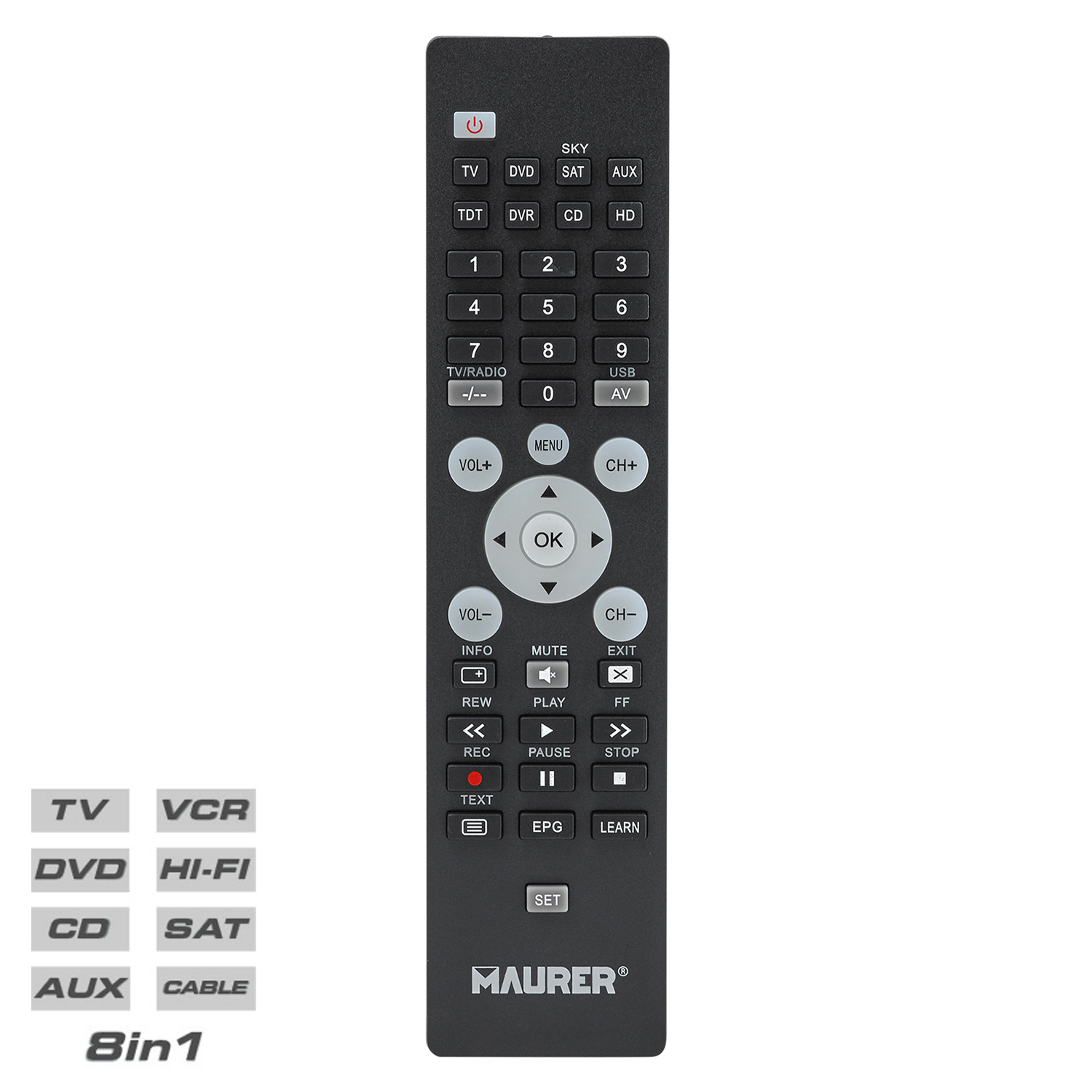 Mando Universal Maurer TV / Satelite Compatible Hasta Con 8 Aparatos