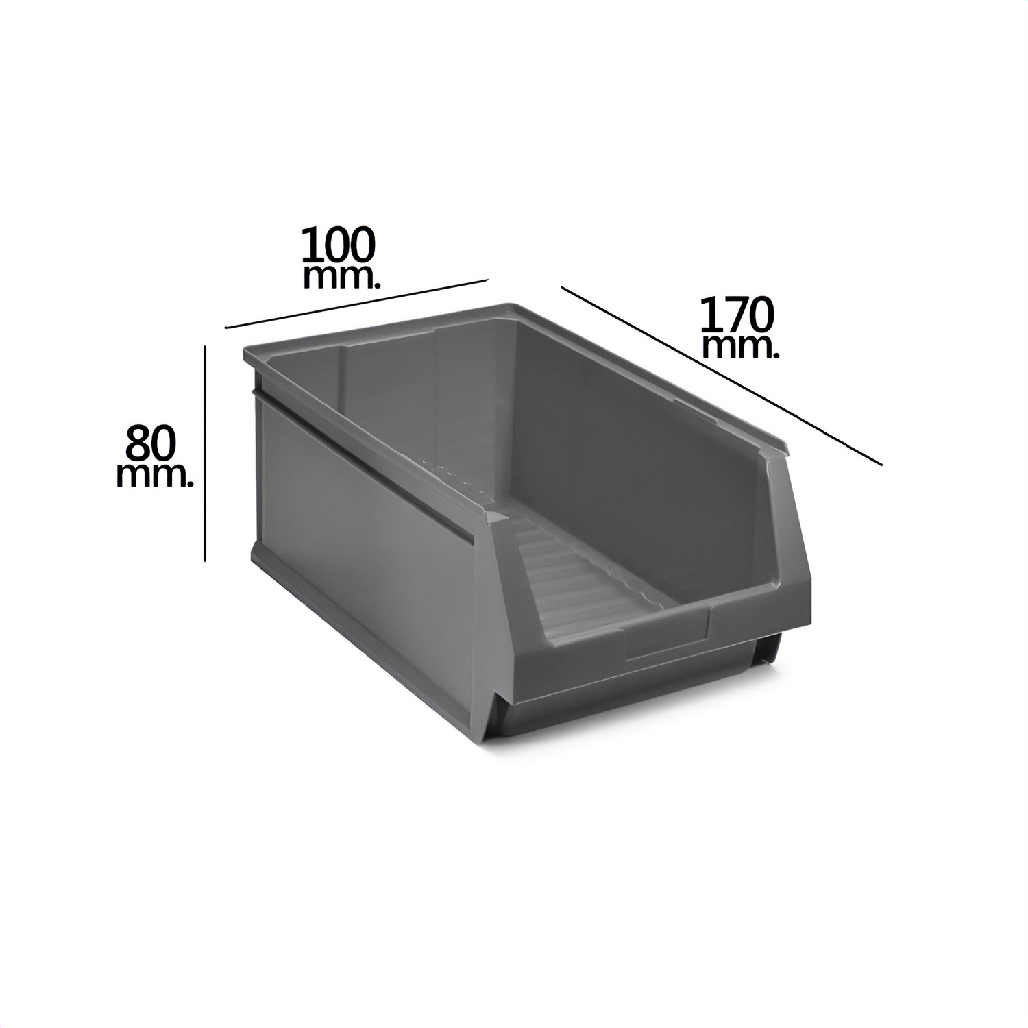 Gaveta Apilable Almacenamiento Gris Nº51 170x100x80 mm.  (1/6)