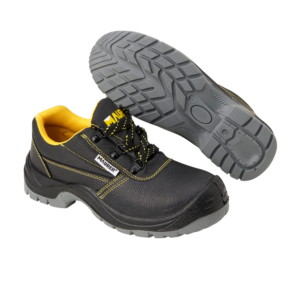 Zapato Bajo Seguridad Maurer S3 Modelo Capua Antideslizante Con Suela y Puntera Antiperación y Resistencia A Hidrocarburos Nº 38
