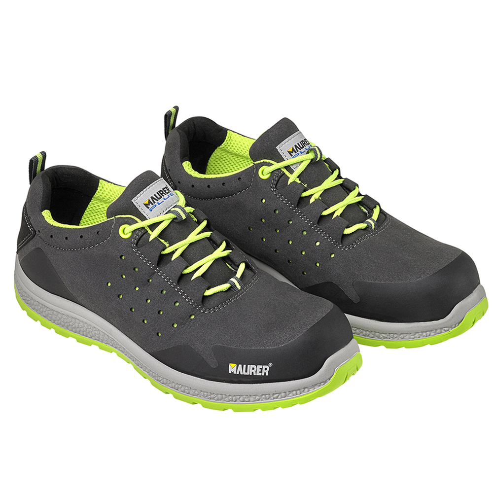 Deportiva Seguridad Maurer S1 Modelo Resia Antideslizante con Suela Resistente a los Hidrocarburos Talla 38.