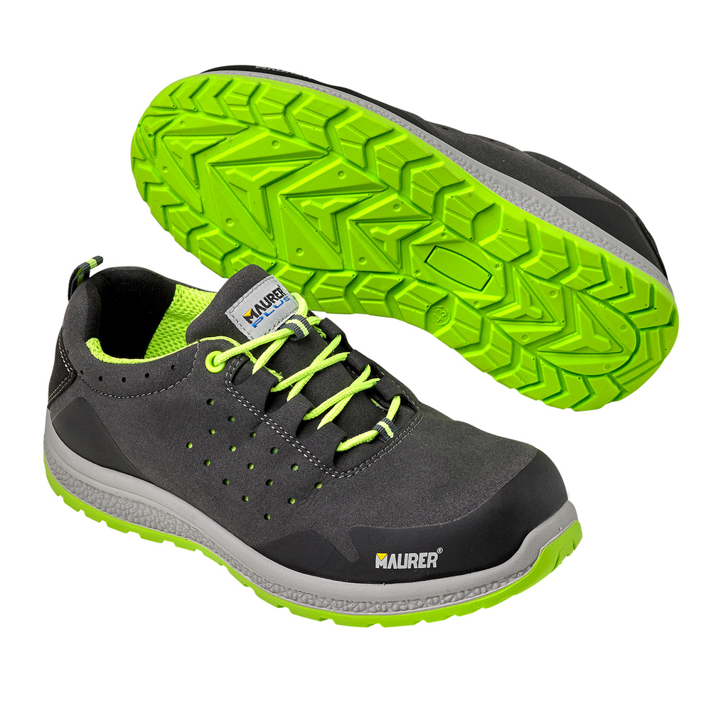 Deportiva Seguridad Maurer S1 Modelo Resia Antideslizante con Suela Resistente a los Hidrocarburos Talla 38.
