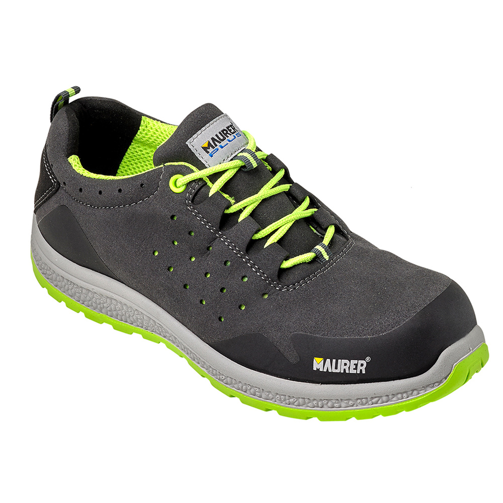 Deportiva Seguridad Maurer S1 Modelo Resia Antideslizante con Suela Resistente a los Hidrocarburos Talla 38.