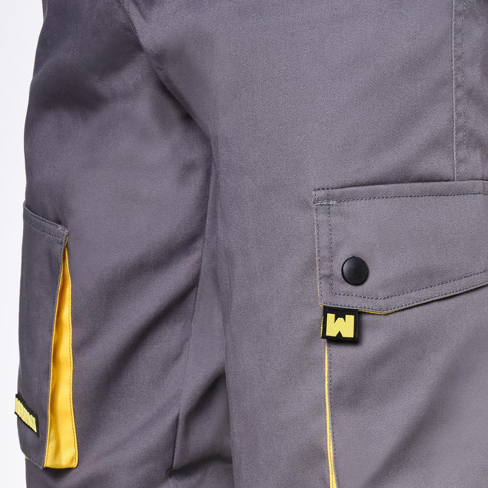 Pantalon de Trabajo Gris/Amarillo Corto Talla 46/48 L