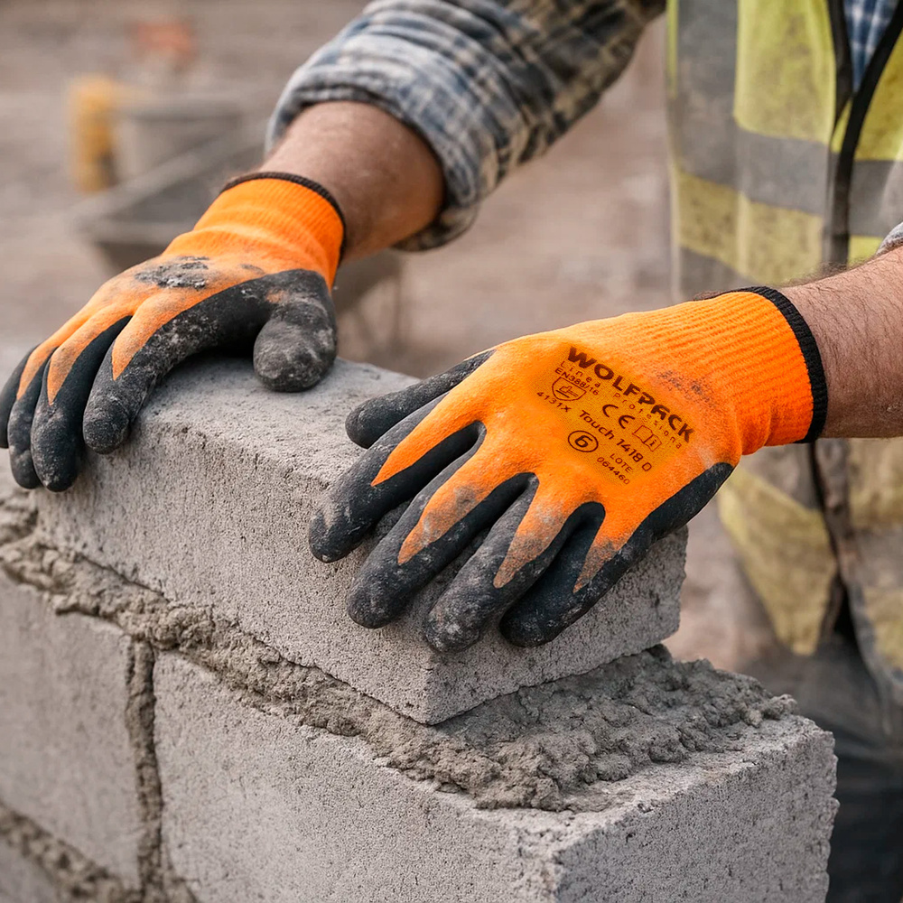 Guantes Nylon Con Palma En Foam y Puntos Nitrilo Touch 6