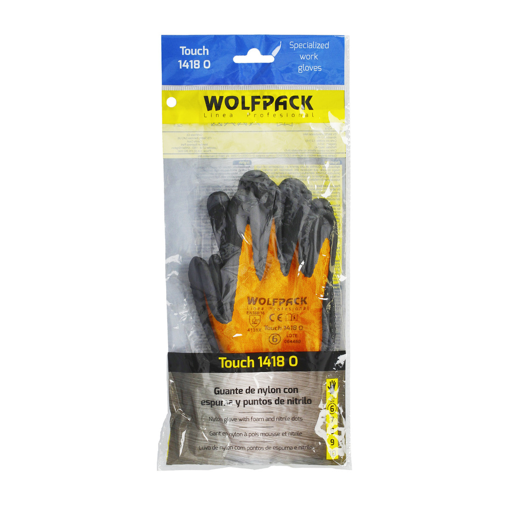 Guantes Nylon Con Palma En Foam y Puntos Nitrilo Touch 7