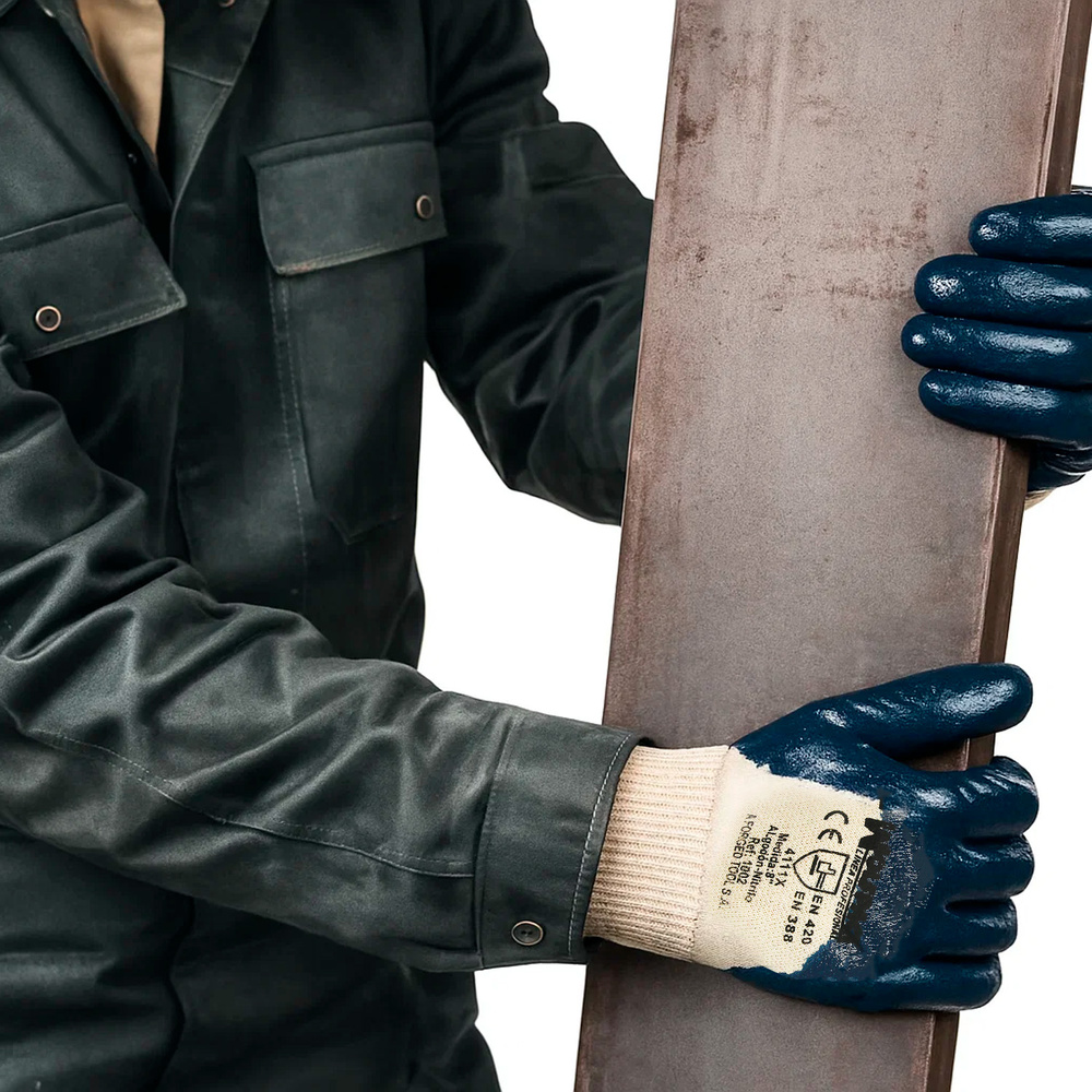 Guantes Nitrilo / Lona Pesados Nimax 8