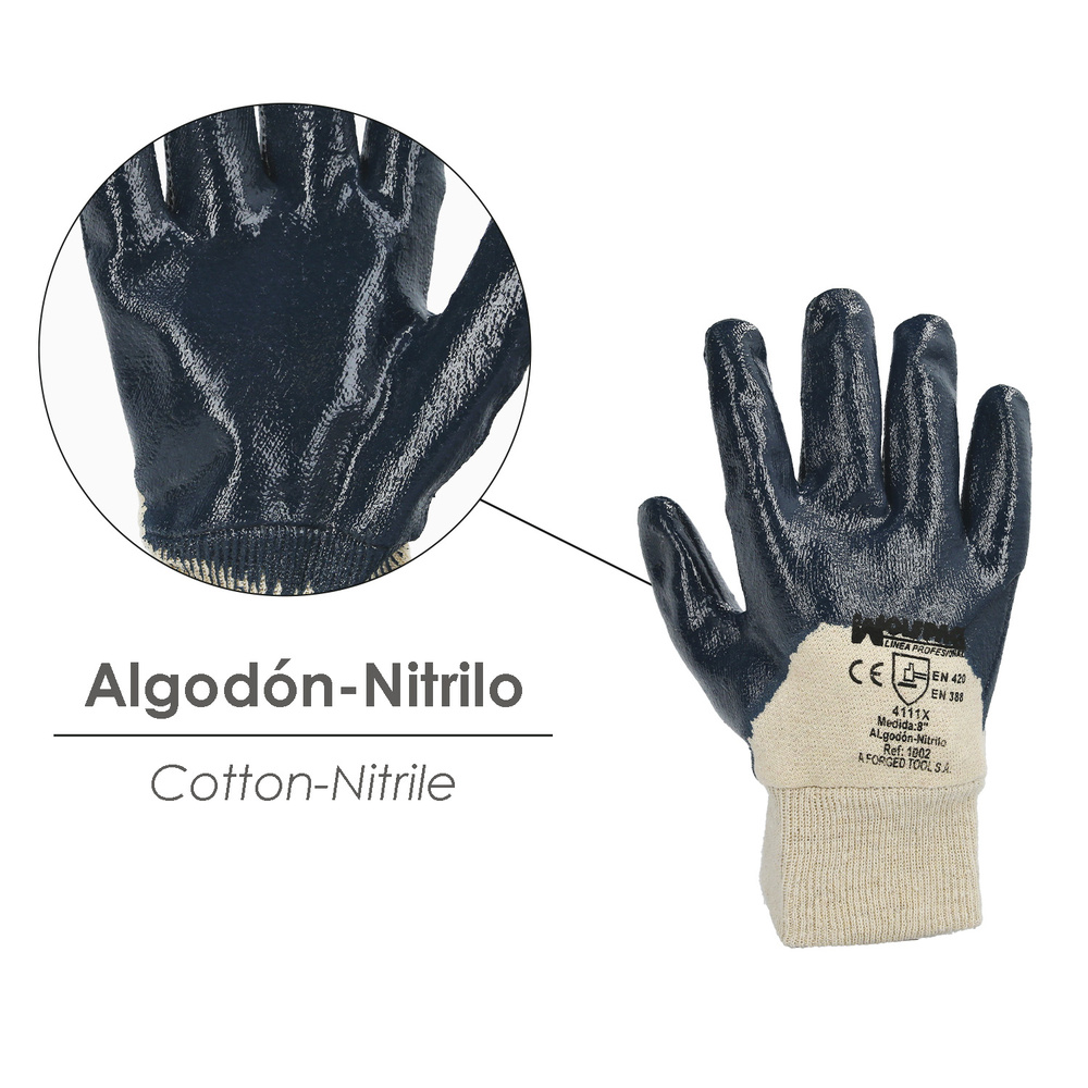 Guantes Nitrilo / Lona  Pesados Nimax 10