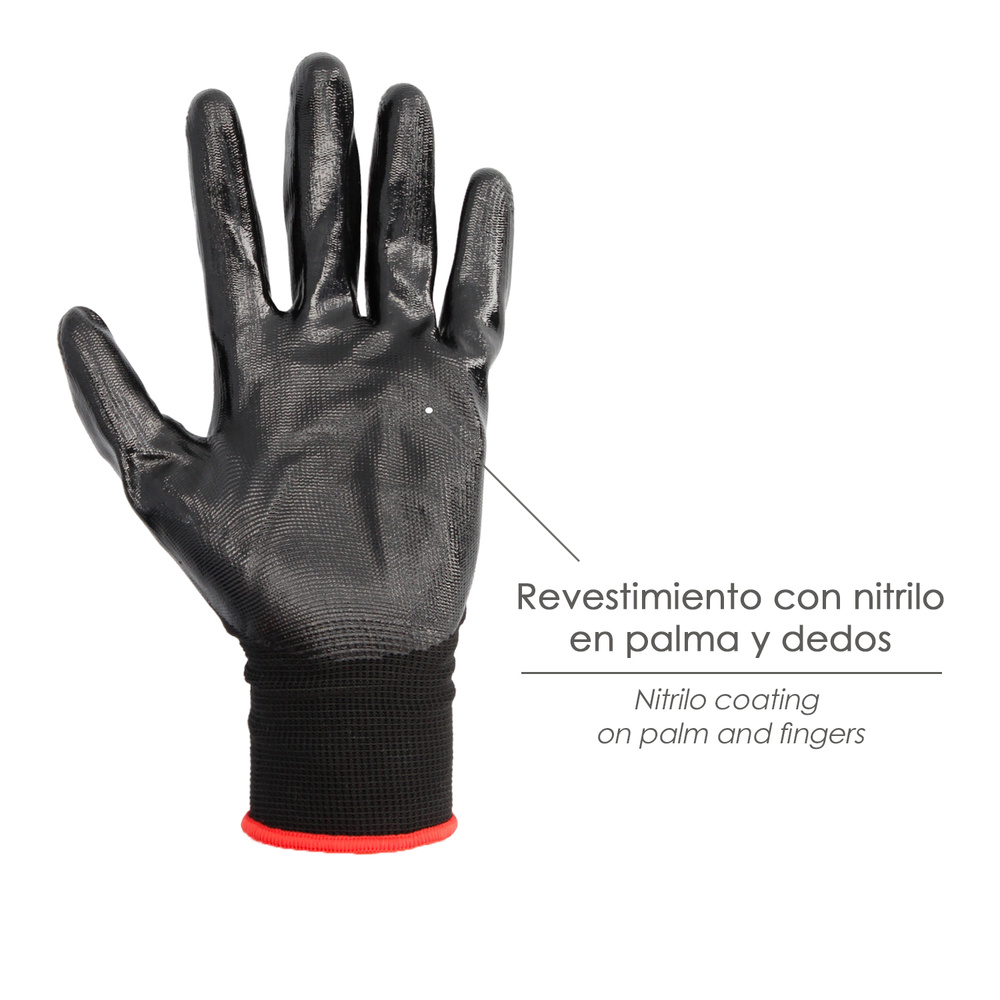 G & F 15226 M Guantes de jardinería, trabajo con revestimiento de nitrilo  guantes de la mujer, paquete de 6 pares