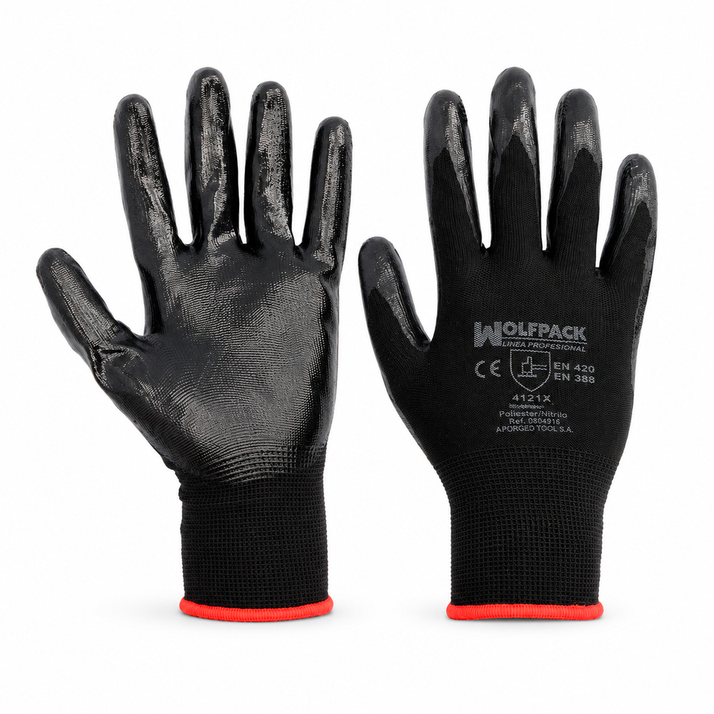 Guantes Nitrilo / Poliester Impregnado 11" (Par)