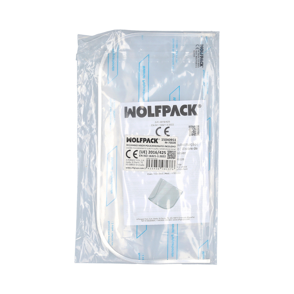Protector Facial policarbonato Transparente. Recambio