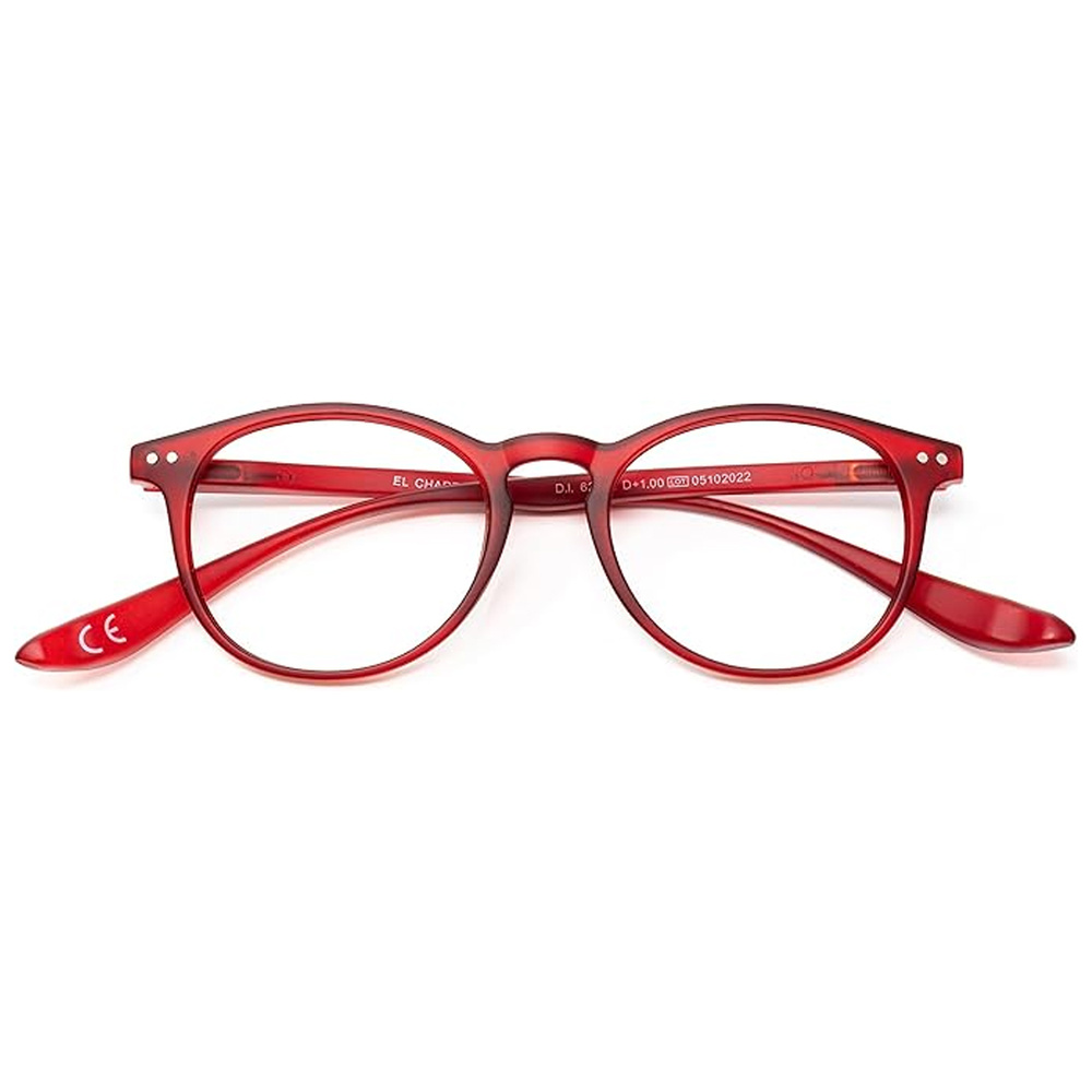 Gafas Lectura Connecticut Color Rojo Aumento +2,0 Patillas Para Colgar del Cuello