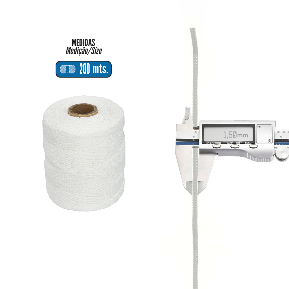 Cuerda Trencilla Polipropileno Blanco (Bobina 200 Metros)