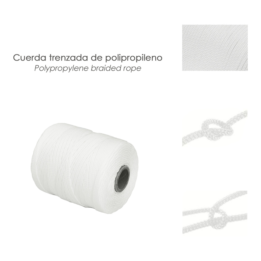 Cuerda Trencilla Polipropileno Blanco (Bobina 200 Metros)