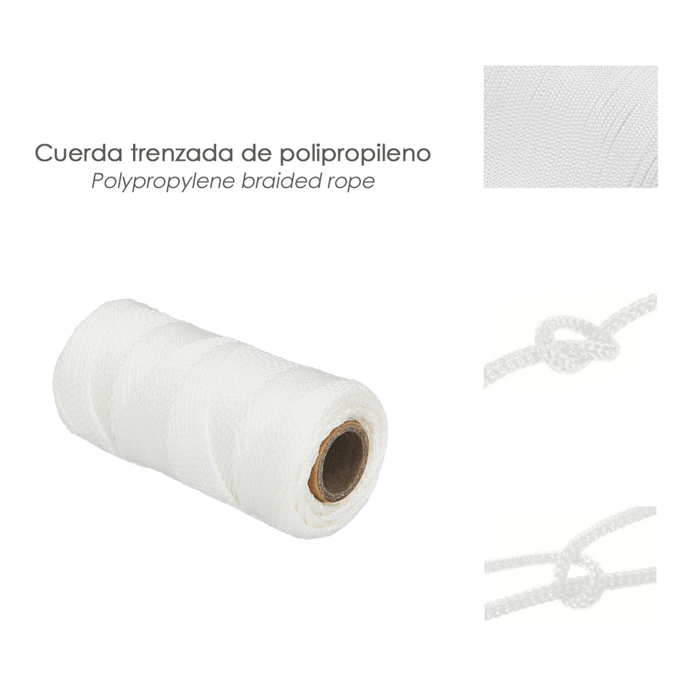 Cuerda Trencilla Polipropileno Blanco (Bobina  50 Metros)