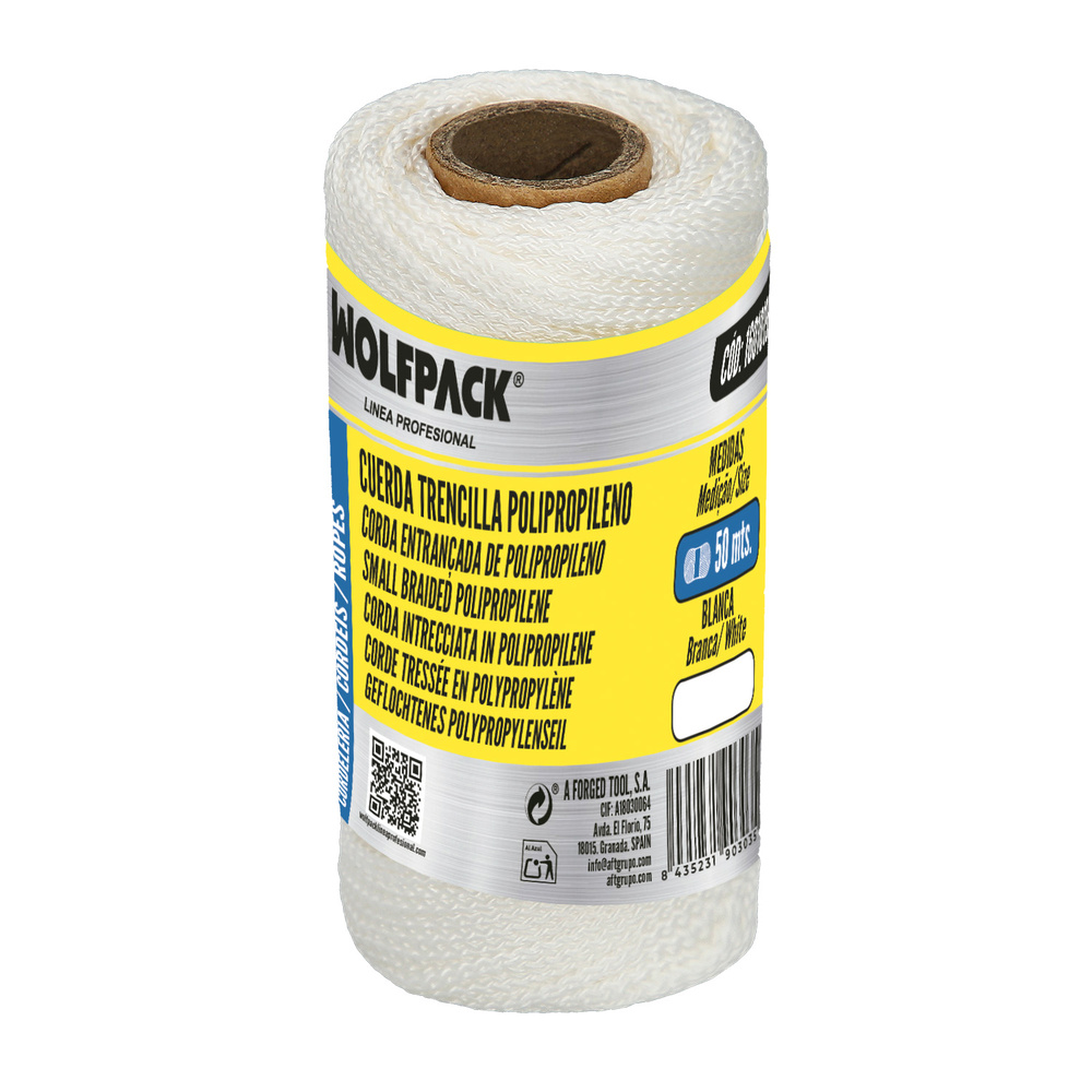 Cuerda Trencilla Polipropileno Blanco (Bobina  50 Metros)