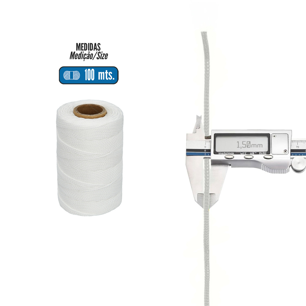 Cuerda Trencilla Polipropileno Blanco (Bobina 100 Metros)