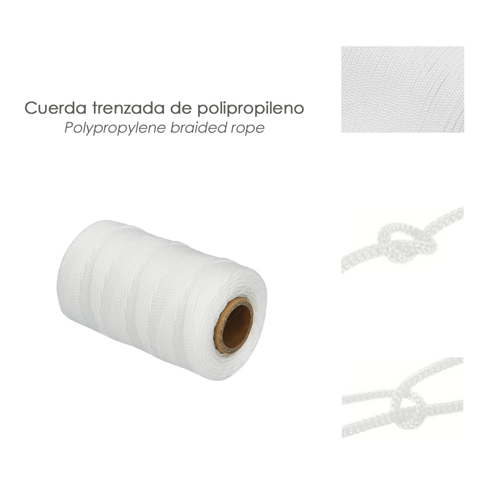Cuerda Trencilla Polipropileno Blanco (Bobina 100 Metros)