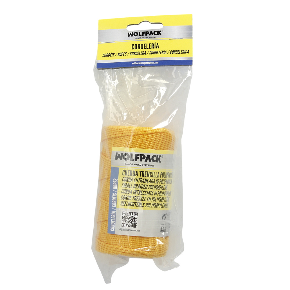 Cuerda Trencilla Polipropileno Amarillo (Bobina 100 Metros)