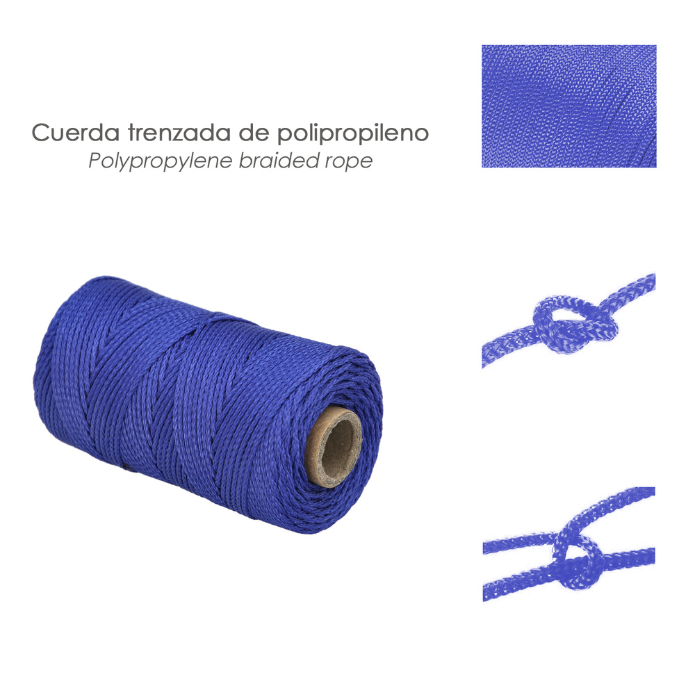 Cuerda Trencilla Polipropileno Azul (Bobina 100 Metros)