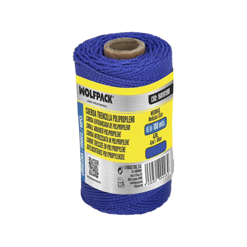 Cuerda Trencilla Polipropileno Azul (Bobina 100 Metros)