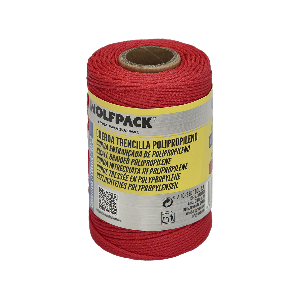 Cuerda Trencilla Polipropileno Roja (Bobina 100 Metros)