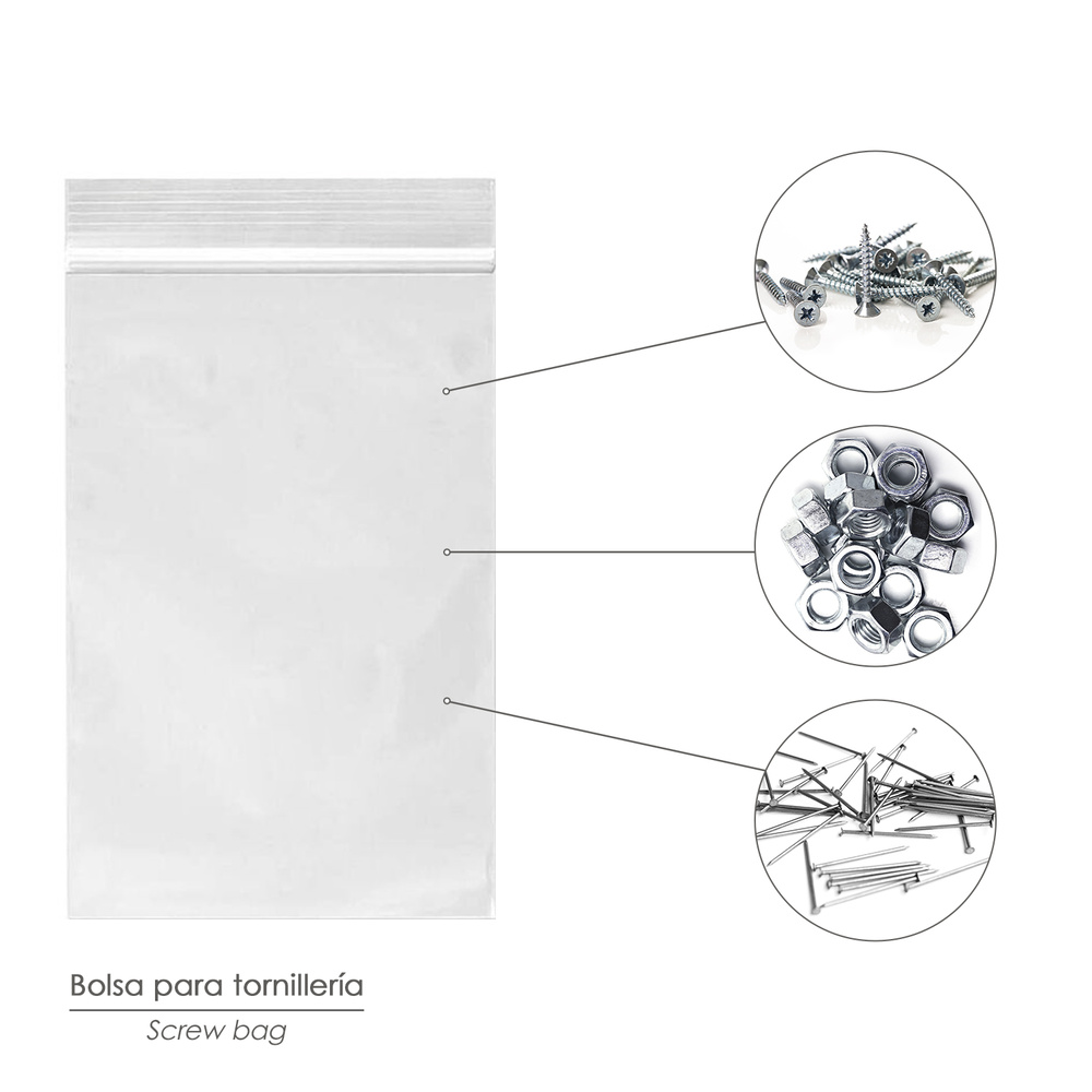 Bolsa Plastico Con Cierre 10x15 cm. (Paquete 100 Unidades)