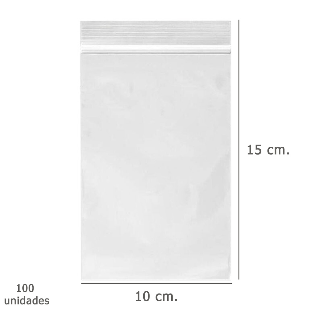 Bolsa Plastico Con Cierre 10x15 cm. (Paquete 100 Unidades)