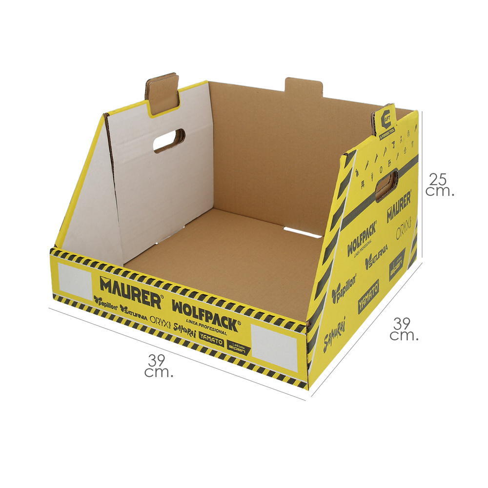 Gaveta / Expositor Apilable Carton Guantes Nylon Con Palma En Foam y Puntos Nitrilo Touch  Talla 8