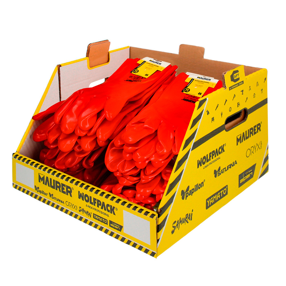 Gaveta Apilable - Guantes PVC Rojo 35 CM.