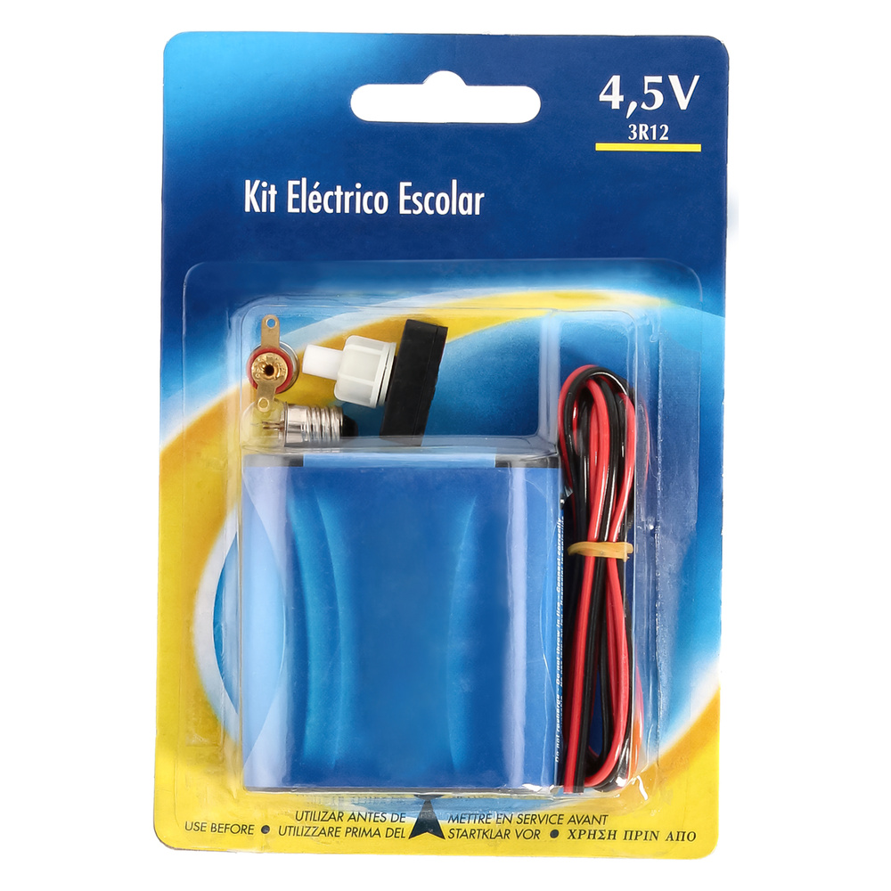 Kit Electrico Escolar (Pila, bombilla, portalamparas, interruptor y cable)