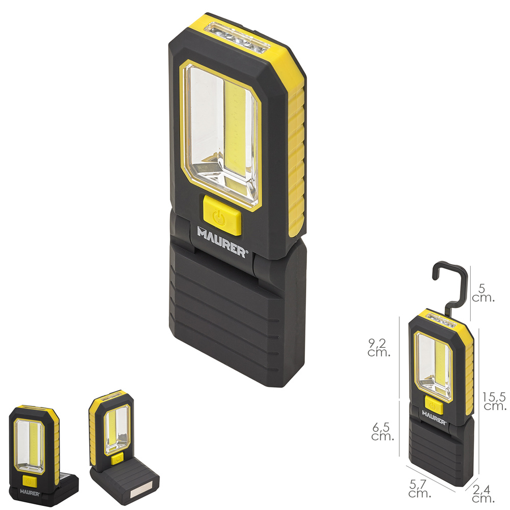 Linternas dobles Lámpara Taller Led EDM XL 180º y COB XL 360º imán y  cabezal 180º