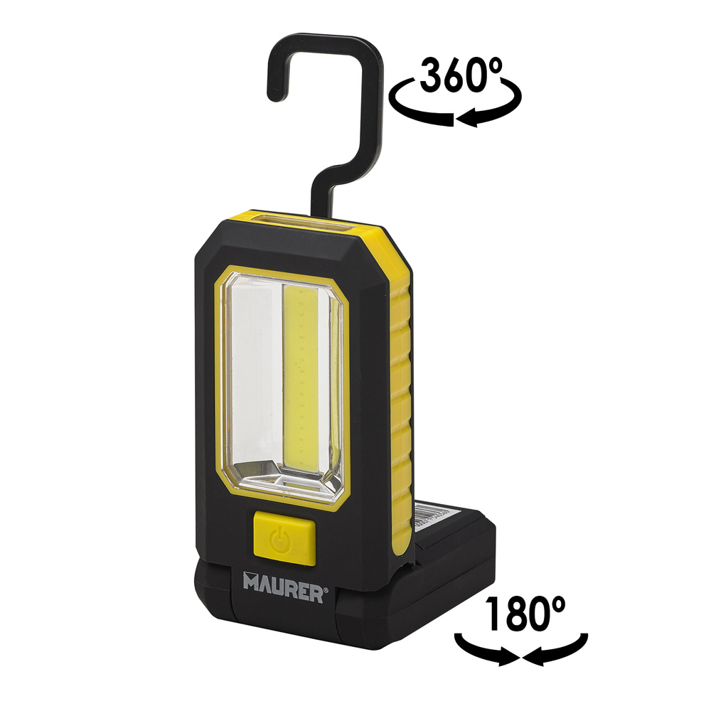 Linterna LED Profesional Multifunción Compacta Plegable A Pilas (3 AAA) 210 Lumenes 2 Modos de Iluminación Con Iman y Gancho
