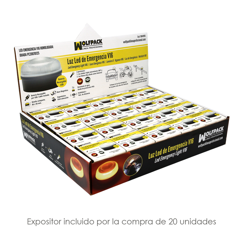 Luz De Emergencia Recargable Coche Linterna V16 Homologada