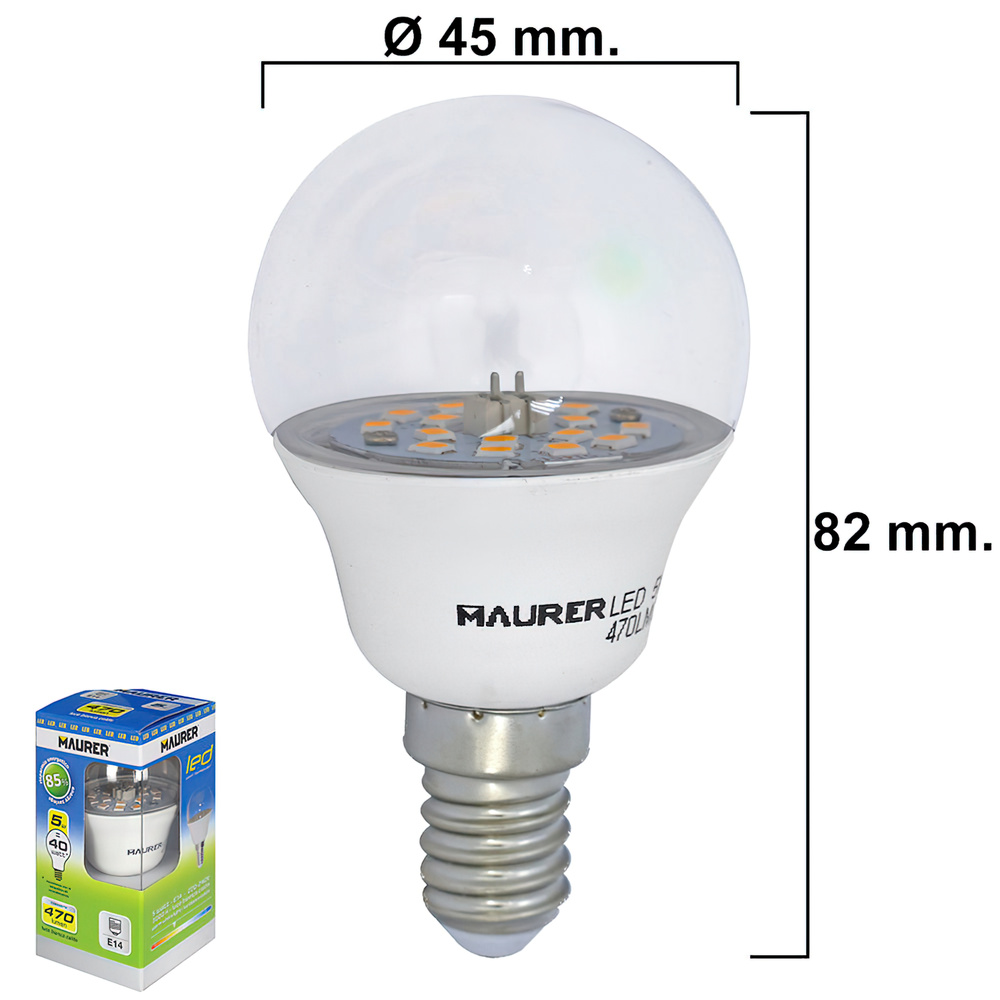 ▷🥇 distribuidor bombilla led vela rosca e14 4,5 watt equivale a 35 watt  470 lumenes luz fria (6500º k)