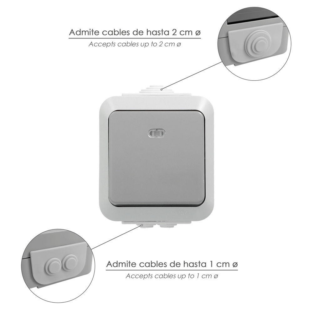 Pulsador Con Tapa y Con Luz