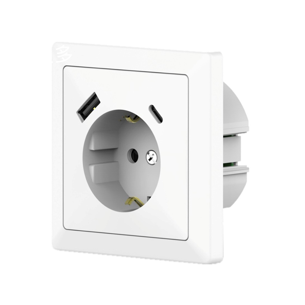 Base De Empotrar Con Usb A + c Con Toma De Tierra (Tt)